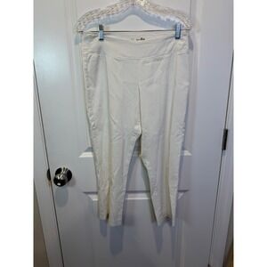Euro Womens Cropped Pants Pull On Stretch White Size 6